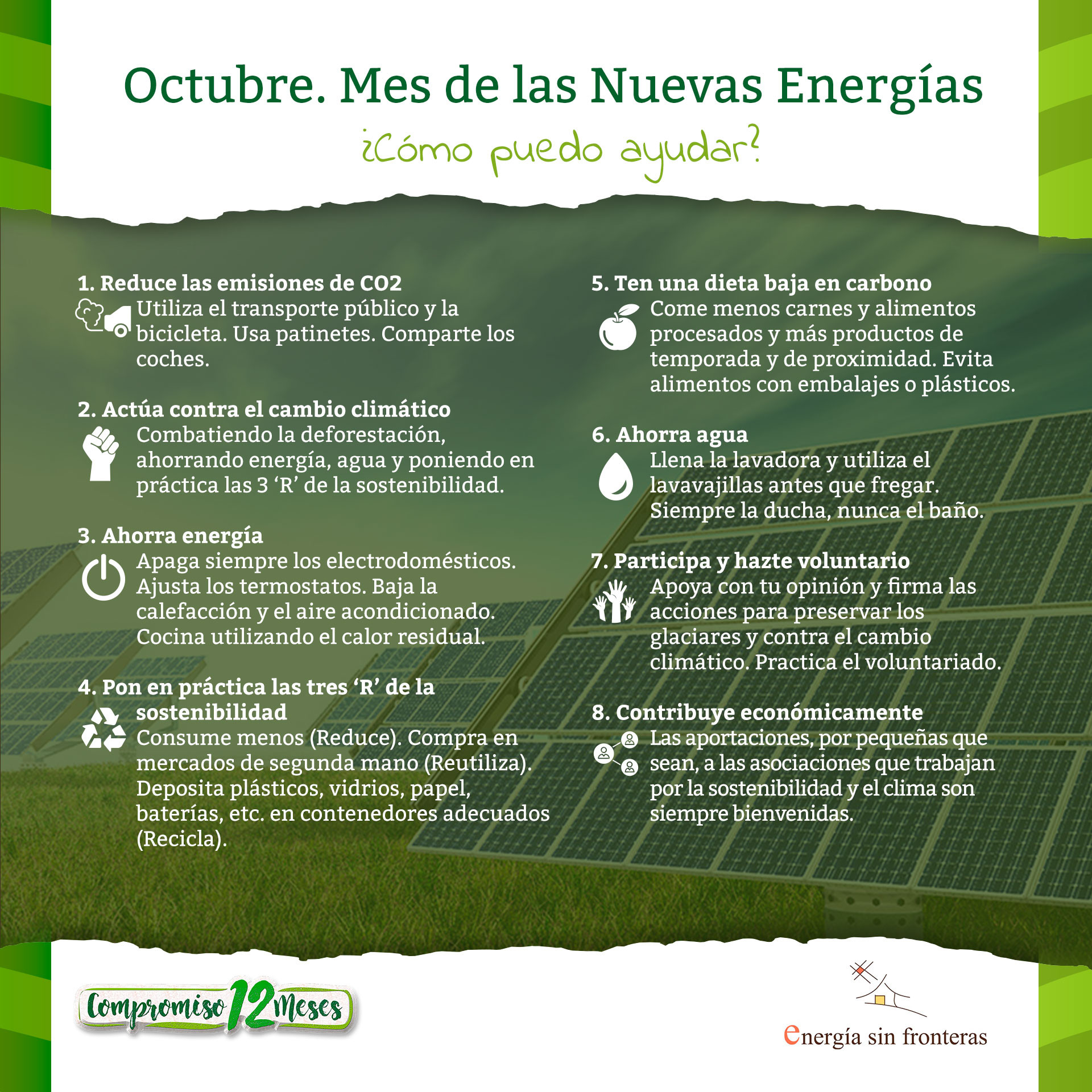 Campaña 12 Causas, Octubre: energías saludables