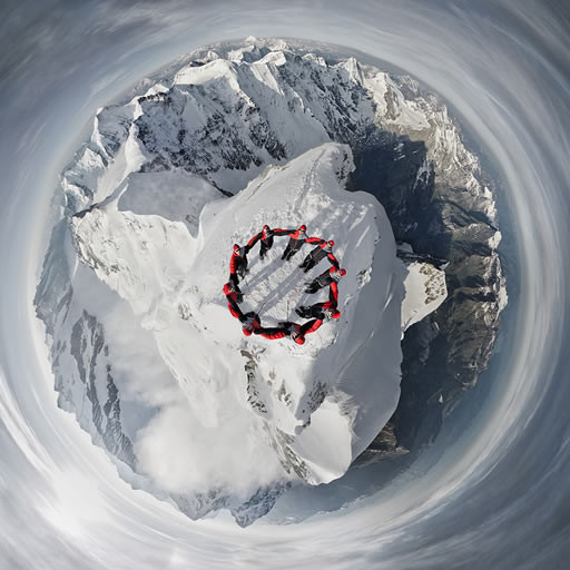 Fotos escaladores en los Alpes